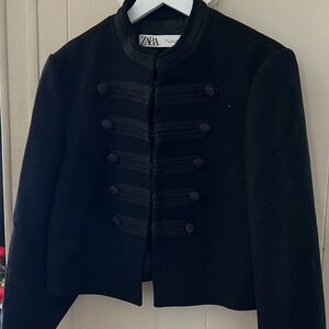 Chic Black Military Style Jacket